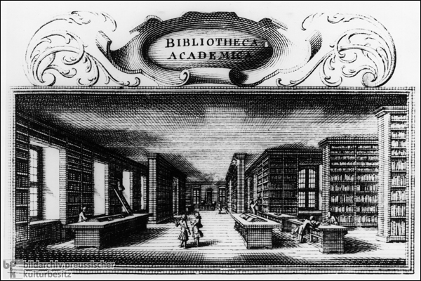 Der Bibliothekssaal der Göttinger Universität (18. Jahrhundert)